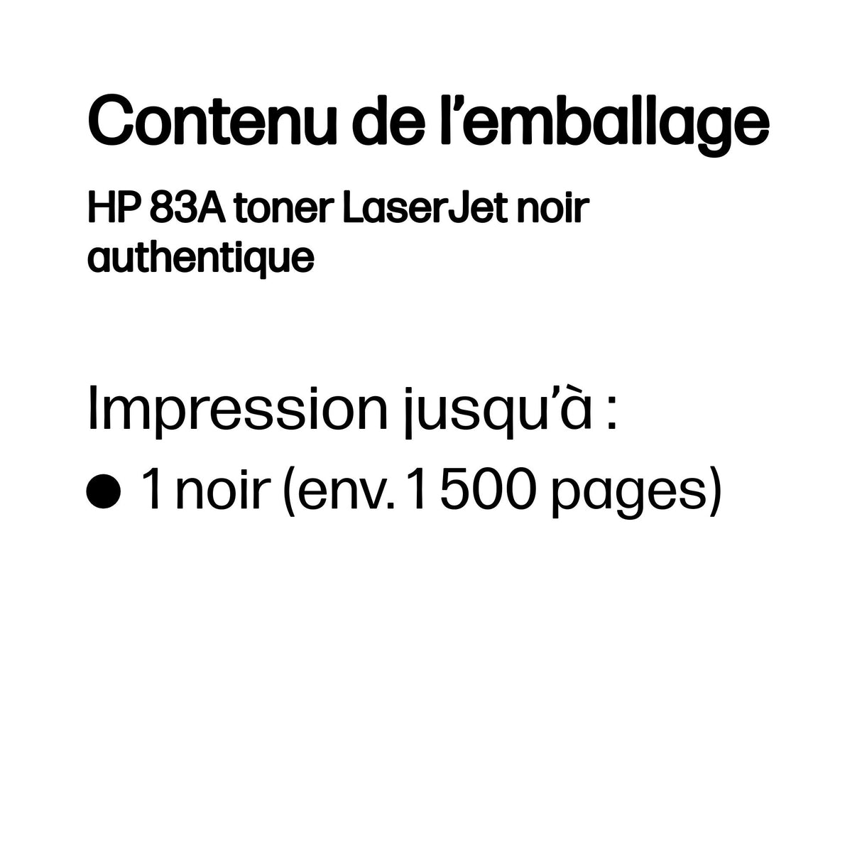 Cartouche de toner noir LaserJet authentique HP 83A - HP LaserJet Pro MFP M127 et M125