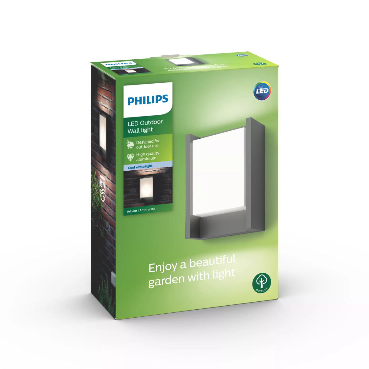 Applique murale - PHILIPS - Arbour - 4000K - Anthracite - 1x6 W - IP44