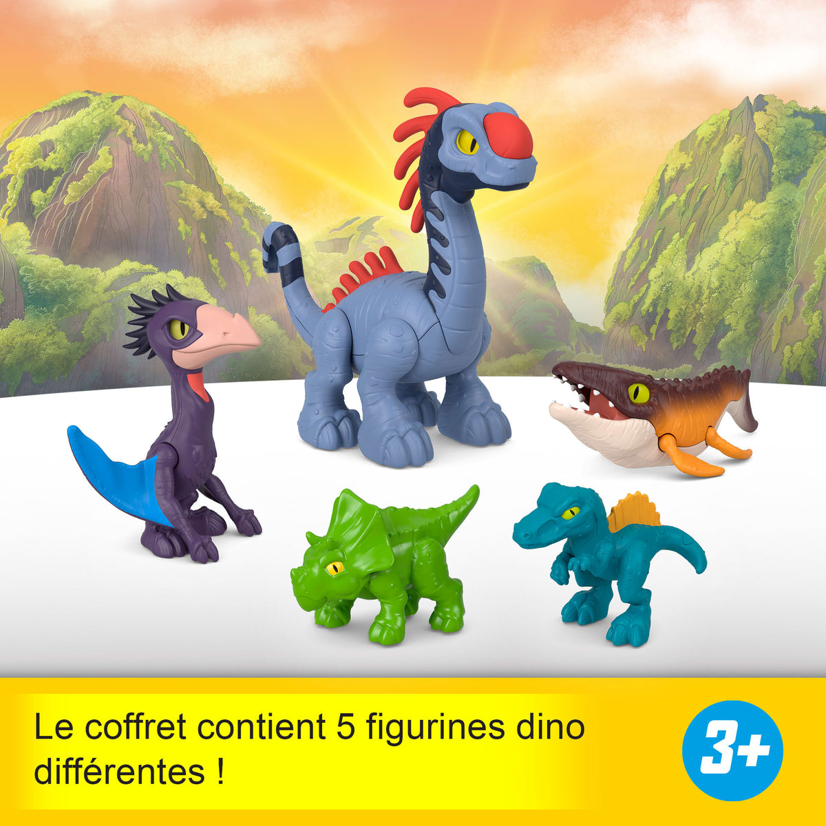 Fisher-Price Figurines Dinosaures Air, Mer, Terre - Jurassic World - Multipack Imaginext - Des 3 ans - JFR25