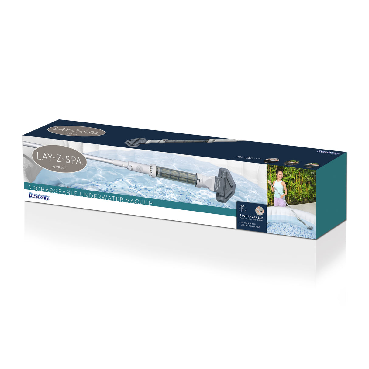 Balai aspirateur électrique Aquascan - BESTWAY - Pour spa et piscine jusqu'a 2m - Batterie rechargeable