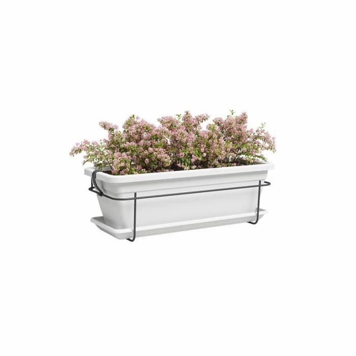 ARTEVASI Jardiniere VENEZIA balcon KIT - 50 ma - Blanc - 50 x 29 x 17,5 cm