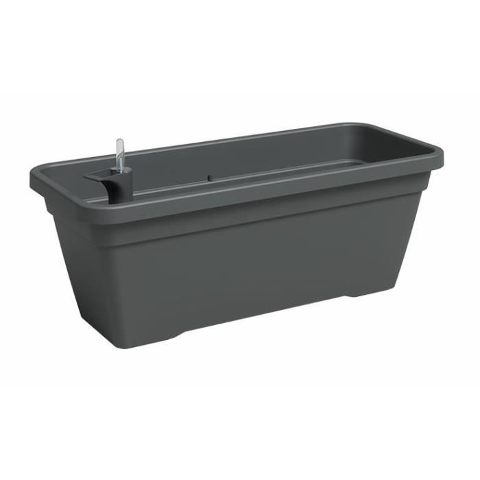 ARTEVASI Jardiniere - VENEZIA - Plastique - Anthracite - Rectangulaire - L77,9 x P24 x H22cm