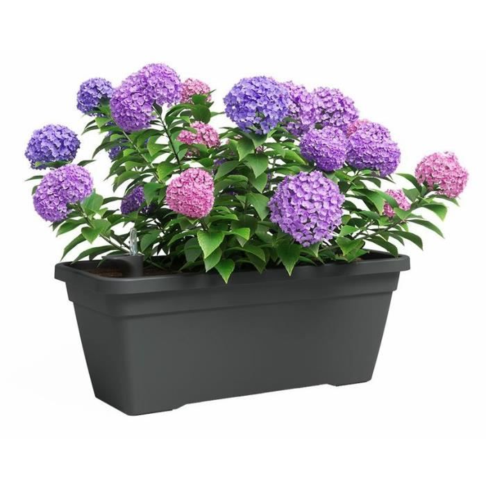ARTEVASI Jardiniere - VENEZIA - Plastique - Anthracite - Rectangulaire - L77,9 x P24 x H22cm