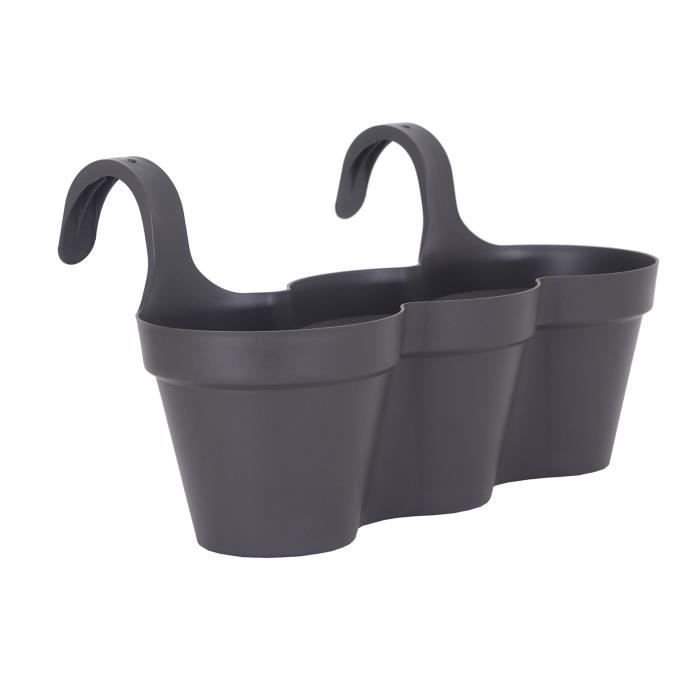 ARTEVASI Pot de fleurs pour balcon CAPRI Individ - Gris anthracite - 11L - 30,5 x 54 x H 28 cm