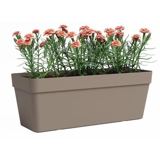 ARTEVASI Jardiniere - Plastique - Taupe - Rectangulaire - L49,9 x P20 x H18,1cm