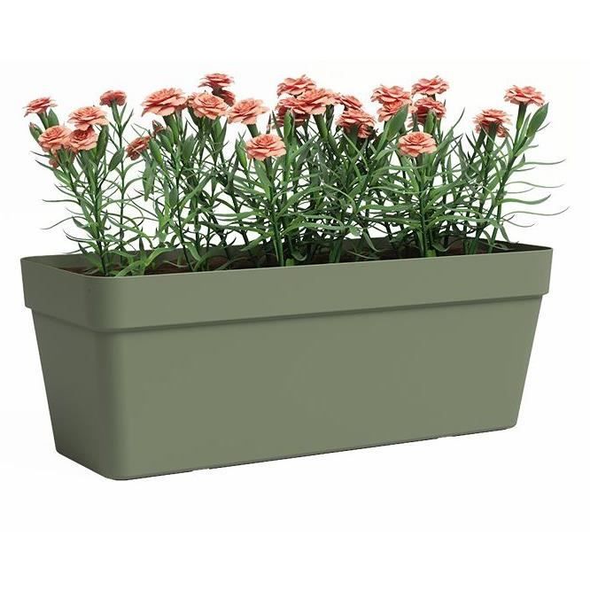 ARTEVASI Jardiniere - Plastique - Vert Cendre - Rectangulaire - L49,9 x P20 x H18,1cm