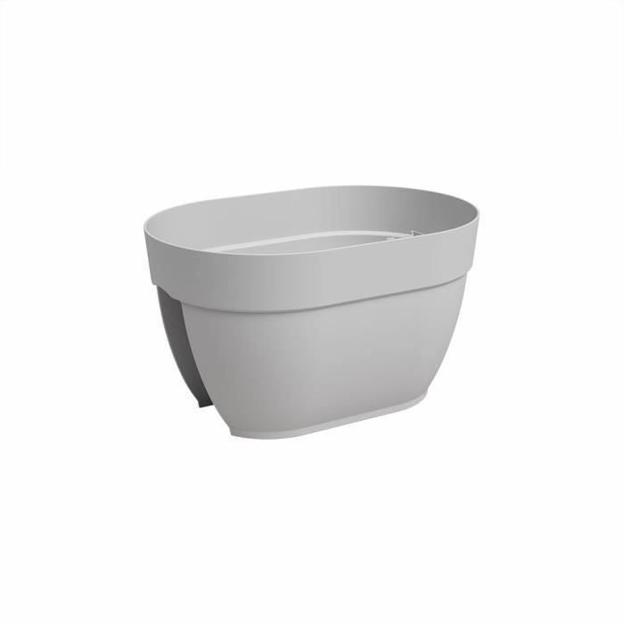 ARTEVASI Jardiniere balcon CAPRI CAMPANA - 40 ma - Gris clair - 39 x 25,6 x 22,5 cm