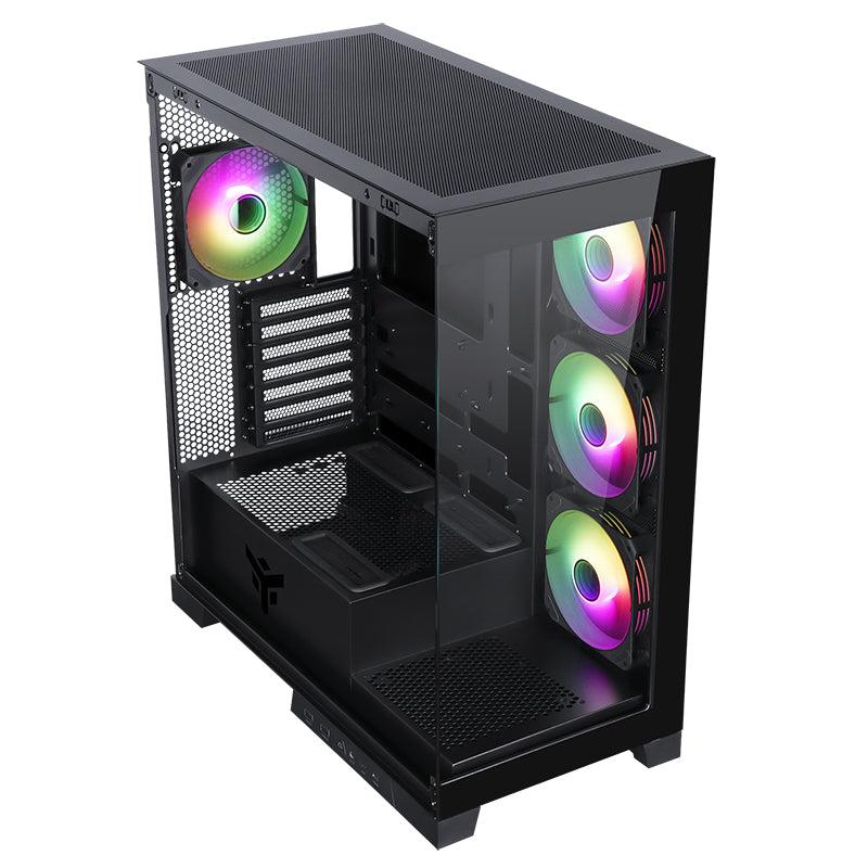 Boitier Moyen Tour ATX iTek Showbui 45 RGB avec panneaux vitrés (Noir)