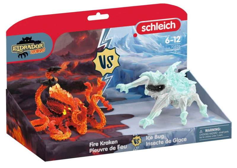 Figurines Duo Pieuvre de Lave vs Insecte de Glace, SCHLEICH 70826 Eldrador Creatures, Pour enfant des 6 ans