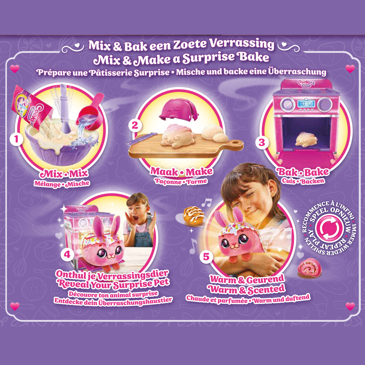 Fabrique a Pâtisserie Rose - MOOSE TOYS - COOKEEZ MAKERY - Four interactif, peluche parfumée et accessoires