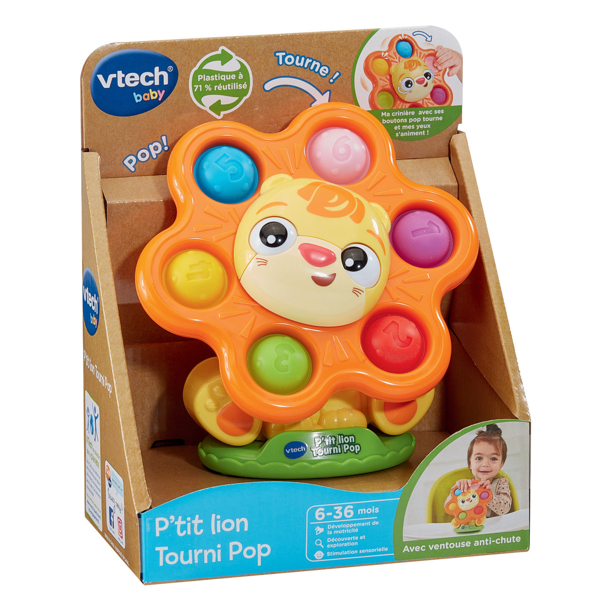VTECH P'TIT LION TOURNI POP (PLASTIQUE REUTILISE)