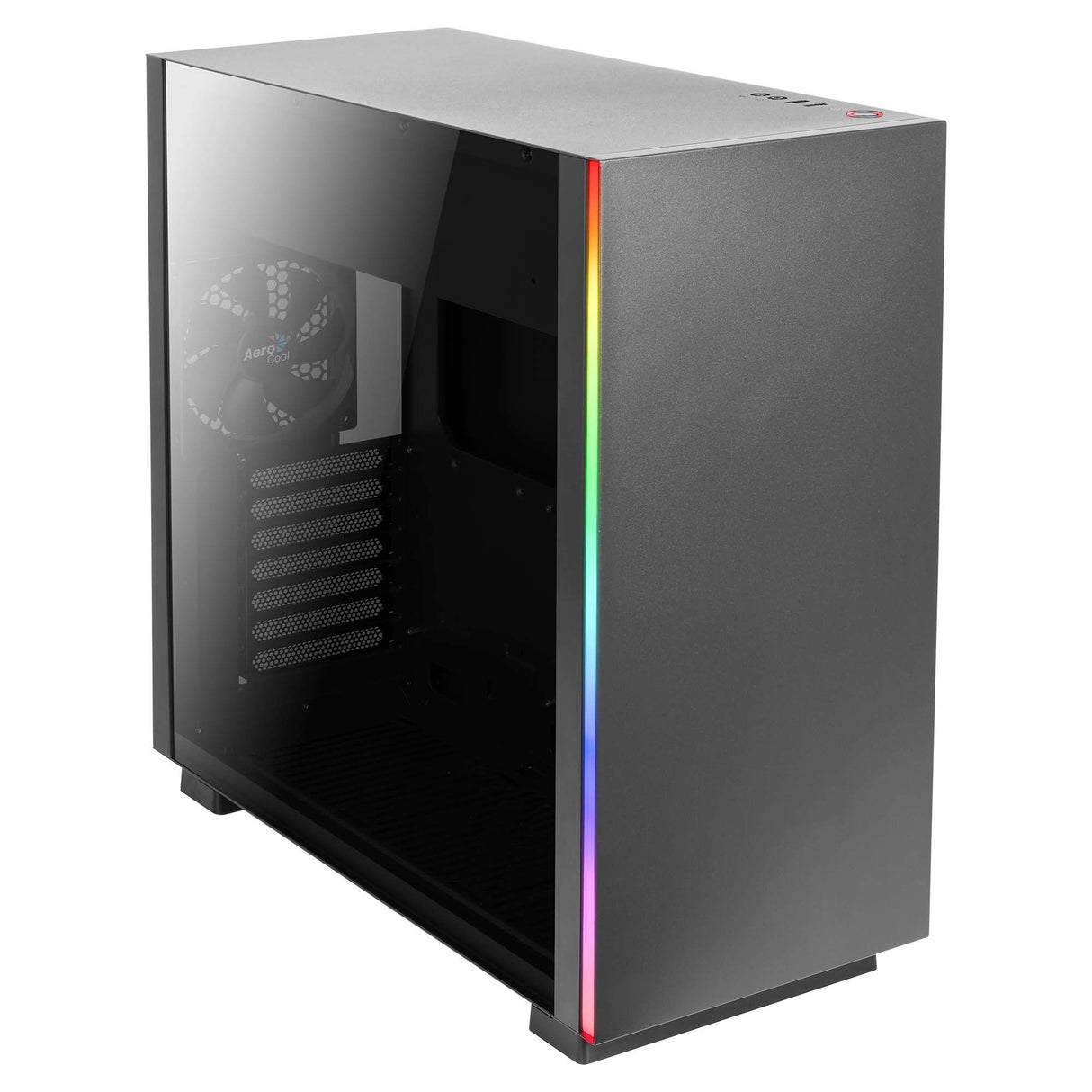 Boitier Moyen Tour ATX AeroCool Glo RGB avec panneau vitré (Noir)