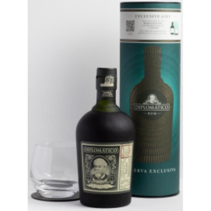 Diplomatico - Reserva Exclusiva - Boîte + 1 verre + sous verre - Rhum - 70 cl - 40,0% Vol.