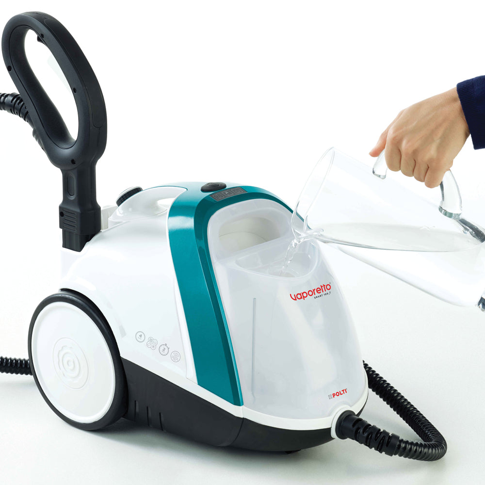 POLTI VAPORETTO SMART 100 T - Nettoyeur vapeur - autonomie illimitée - 4 BAR - 110g/min - 1500W - 9 accessoires - Turquoise