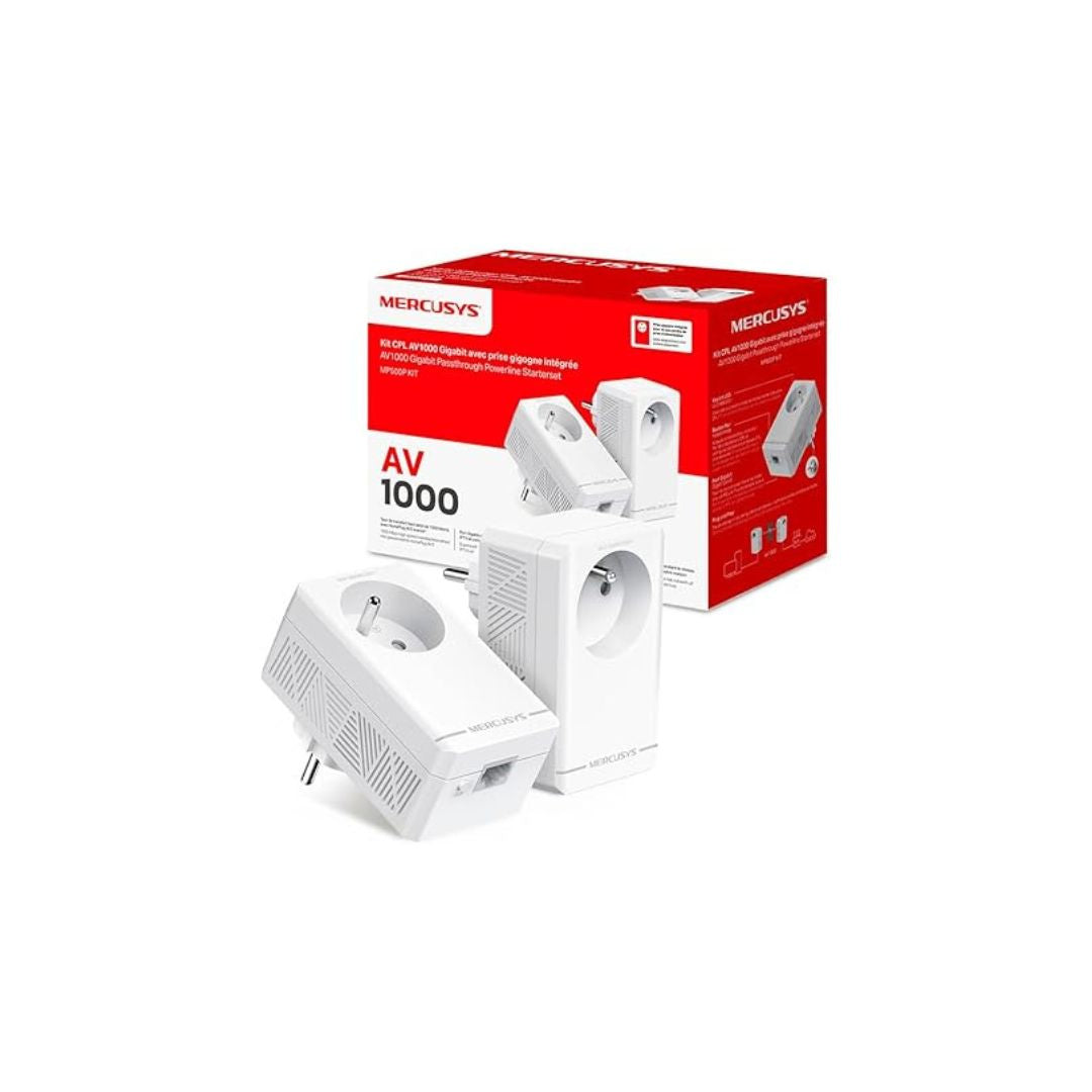 Kit CPL Gigabit AV1000 avec prise intégrée type F (lot de 2) Vitesse 1000Mbps M