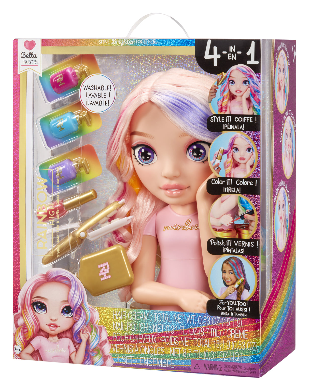 Rainbow High - Tete a coiffer Bella - 33cm - Colore ongles et cheveux - Des 4 ans