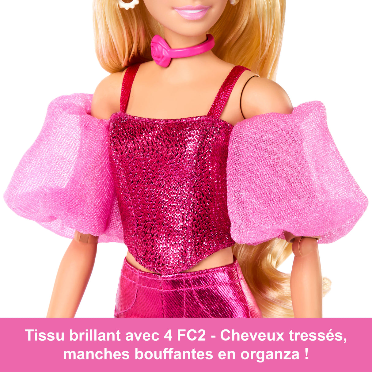 Barbie - Poupée Deluxe Style - Tenue rose métallisé et cheveux blonds - Barbie - JFP40