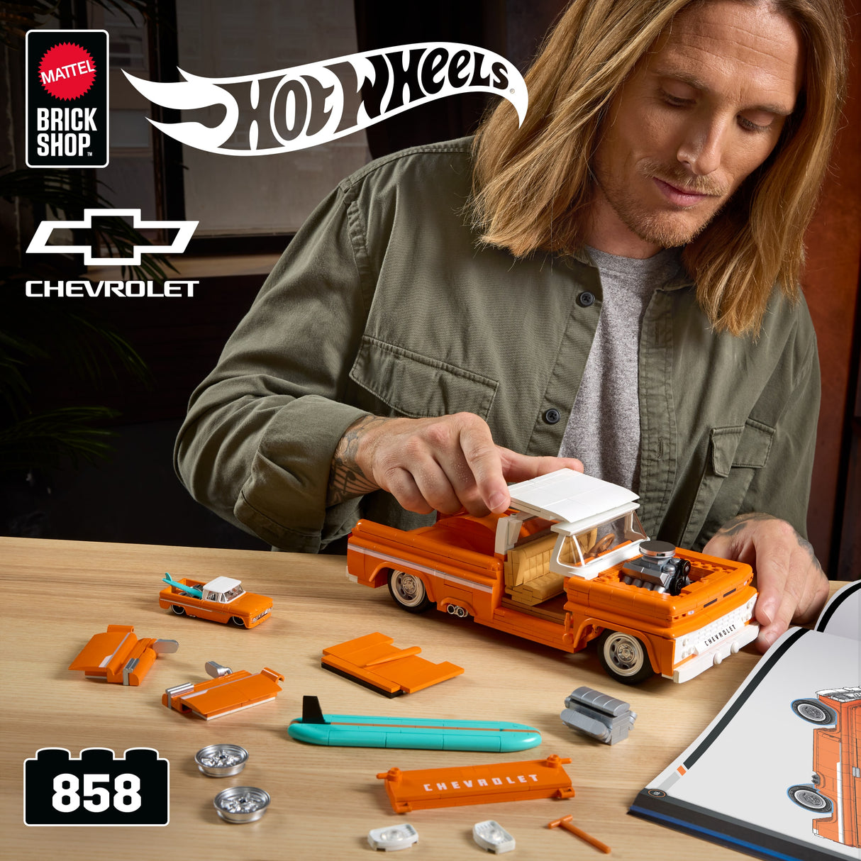 Hot Wheels - Coffret de Construction Custom Chevy Pickup 1962 Mattel Brick Shop - Mattel Brick Shop - JFT20
