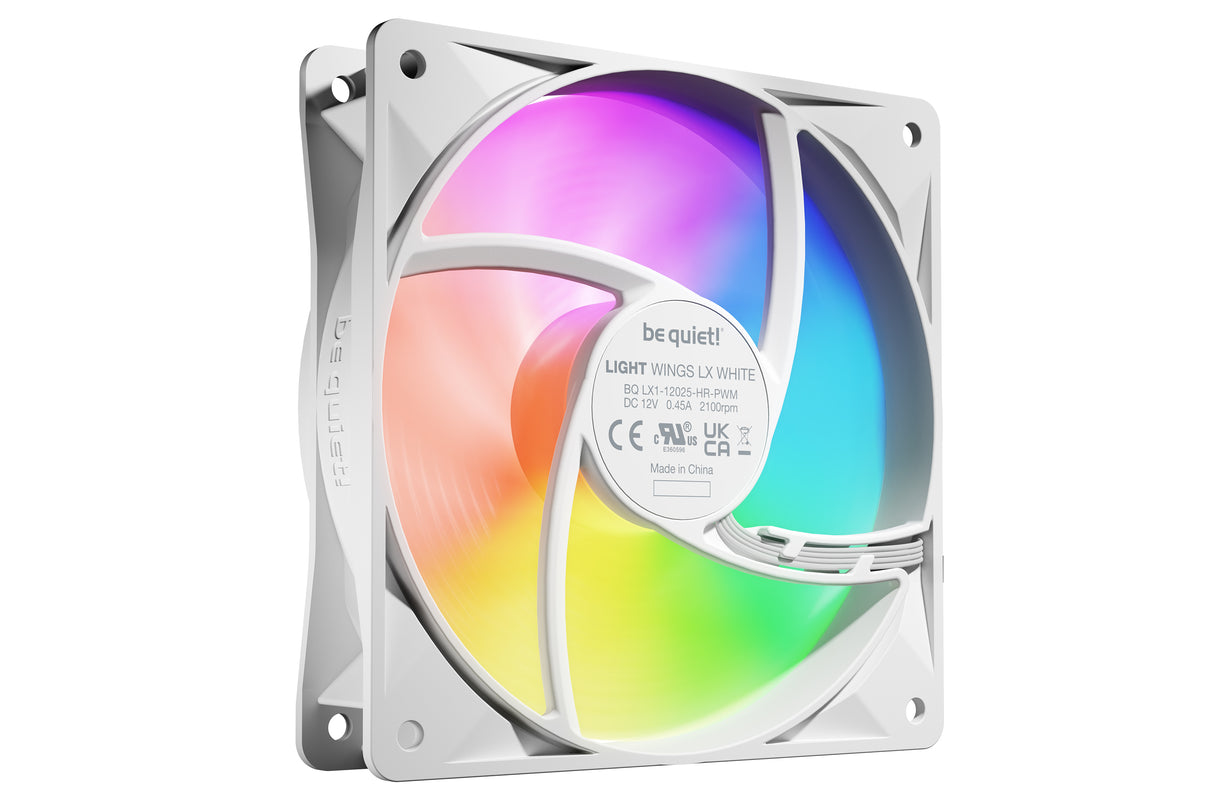 Lot de 3 Ventilateurs de boitier be quiet! Light Wings LX High Speed RGB - 12cm (Blanc)