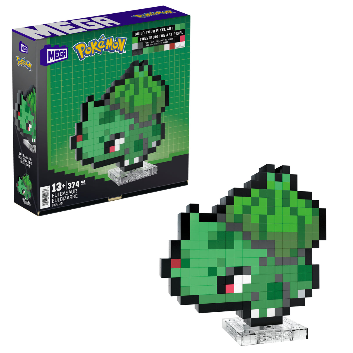 MEGA-Pokémon-Bulbizarre-Coffret de construction rétro 374 pieces - MEGA Pokémon - HTH75