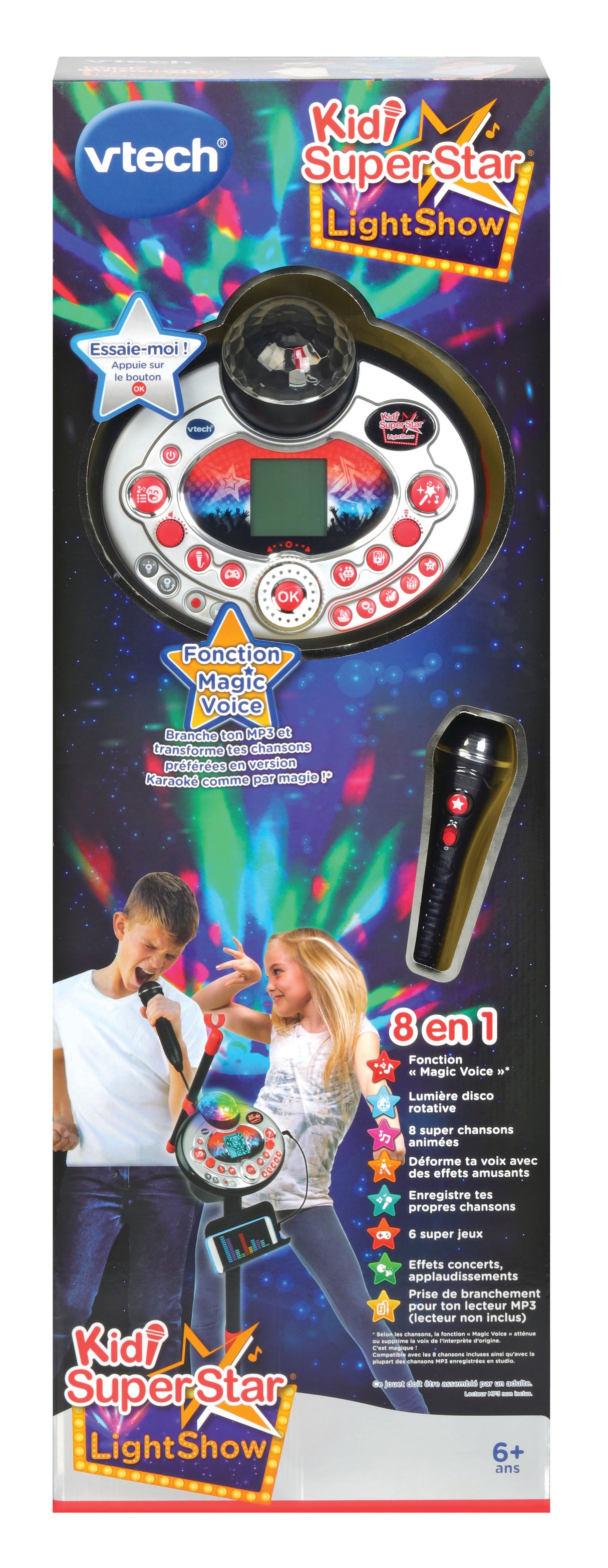 VTECH - Kidi Superstar Lightshow Noir - Micro Karaoké Enfant