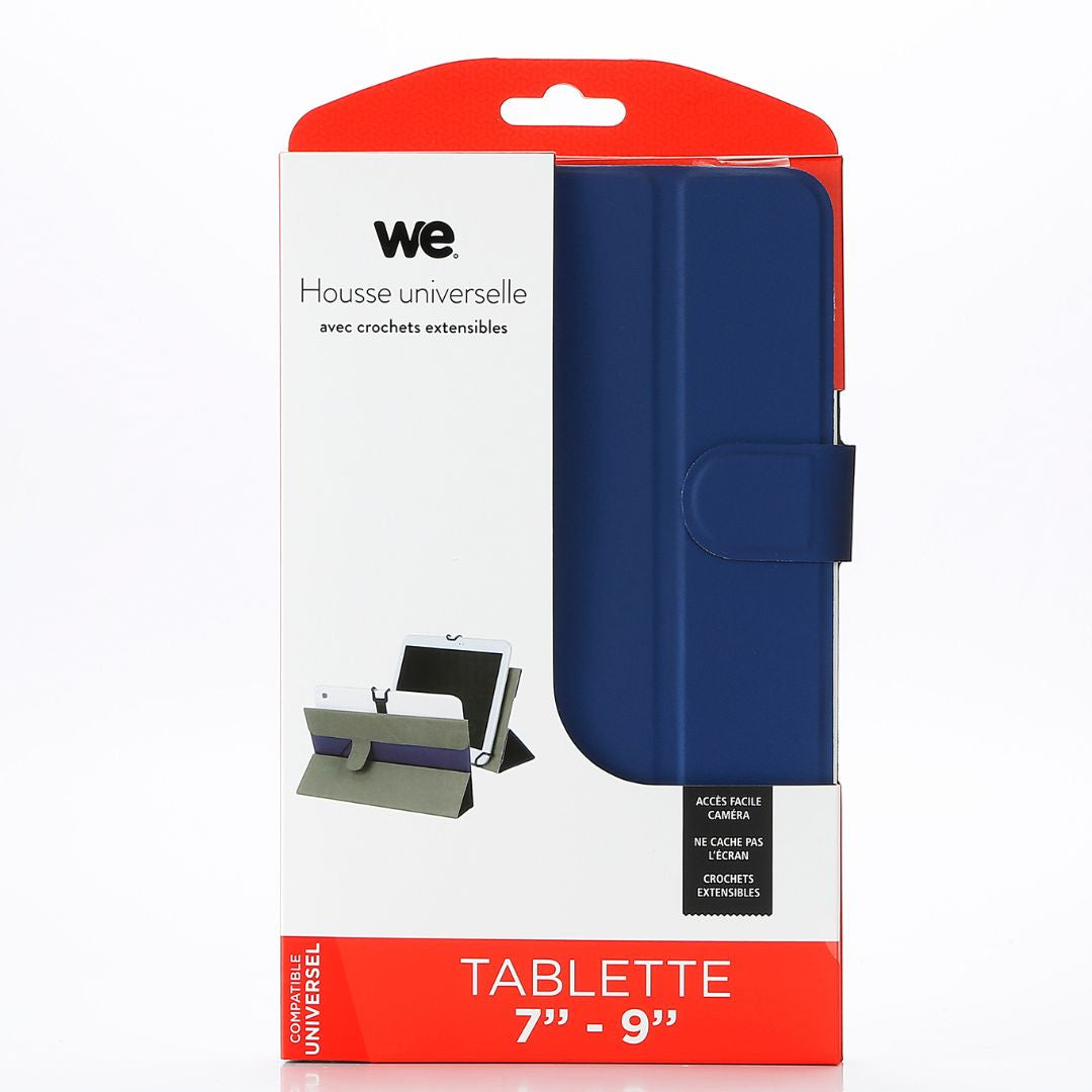 WE tui universel pour tablettes 7-9 - Toucher doux - Système de crochets exten
