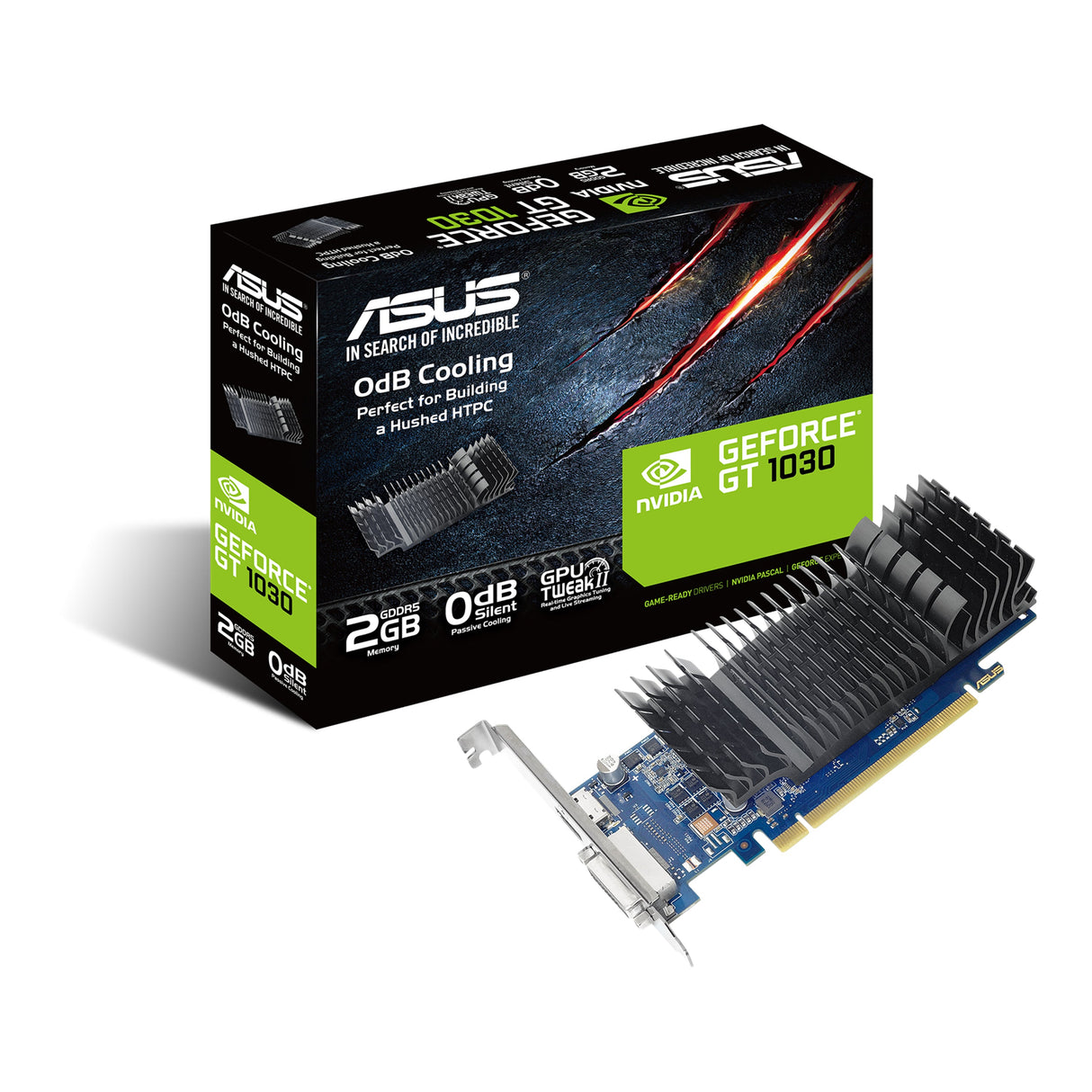 Carte Graphique Nvidia Asus GeForce GT 1030 Silent 2048 Mo PCI-E