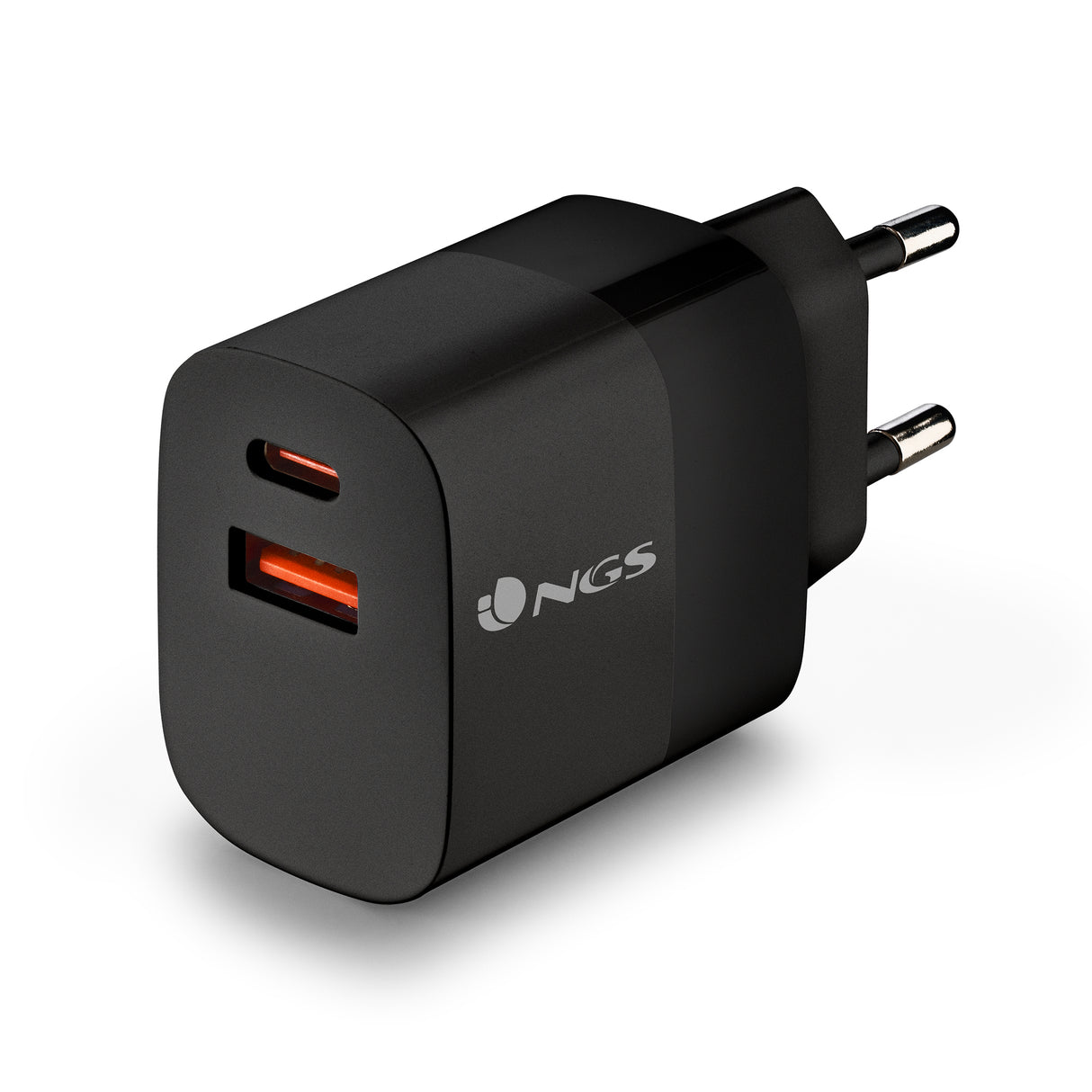 Chargeur secteur NGS Bud 1x USB-C + 1x USB-A 33W (Noir)