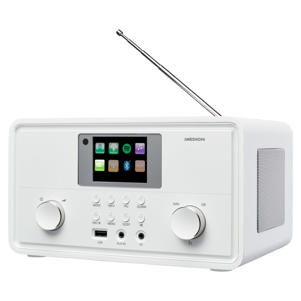 Radio Internet - MEDION - DAB - Bluetooth - 2x10W RMS - Blanc