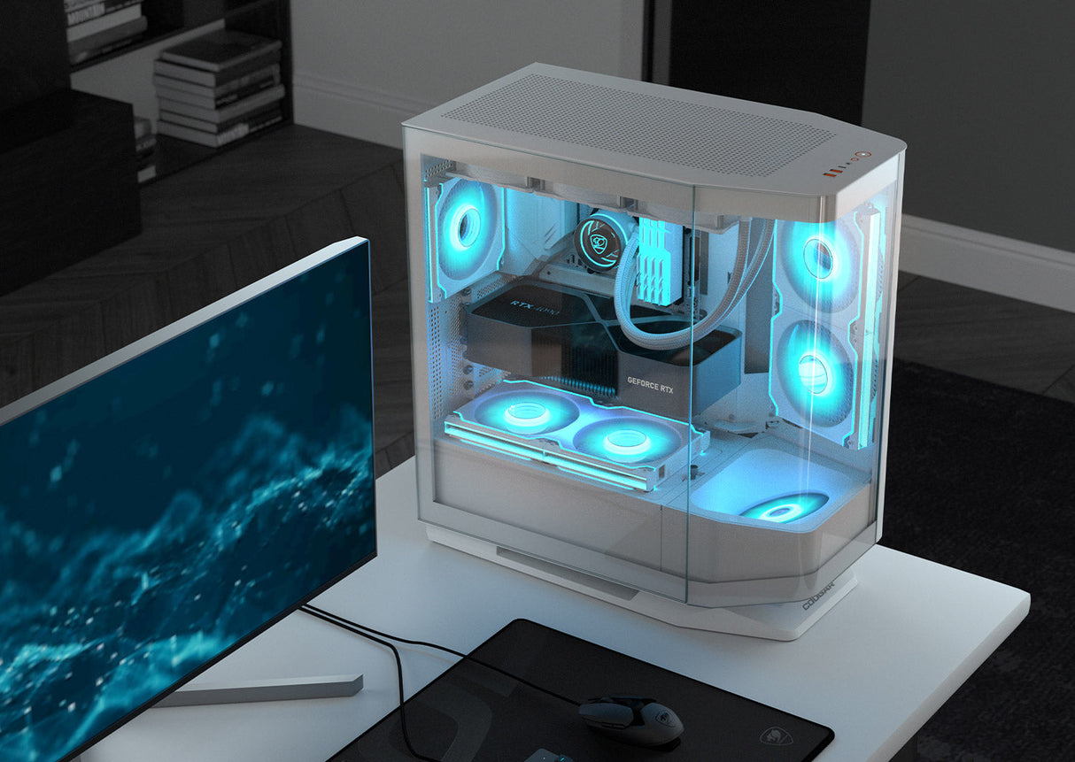Boitier Moyen Tour E-ATX Cougar FV270 RGB avec panneaux vitrés (Blanc)