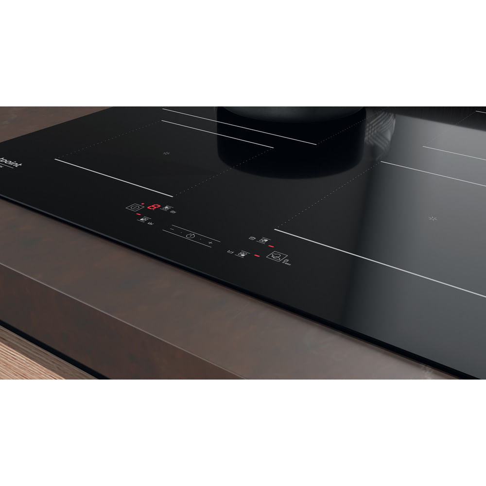 Table de cuisson induction - HOTPOINT - 4 foyers - L60 cm - HQ5660SNE - 7200 W - Revetement verre noir