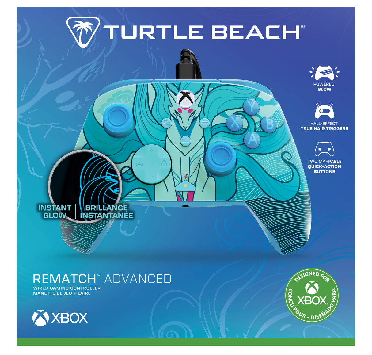 Manette de jeu - Xbox - Rematch Advanced - Filaire - Blue Kitsune - Compatible PC - Turtle Beach
