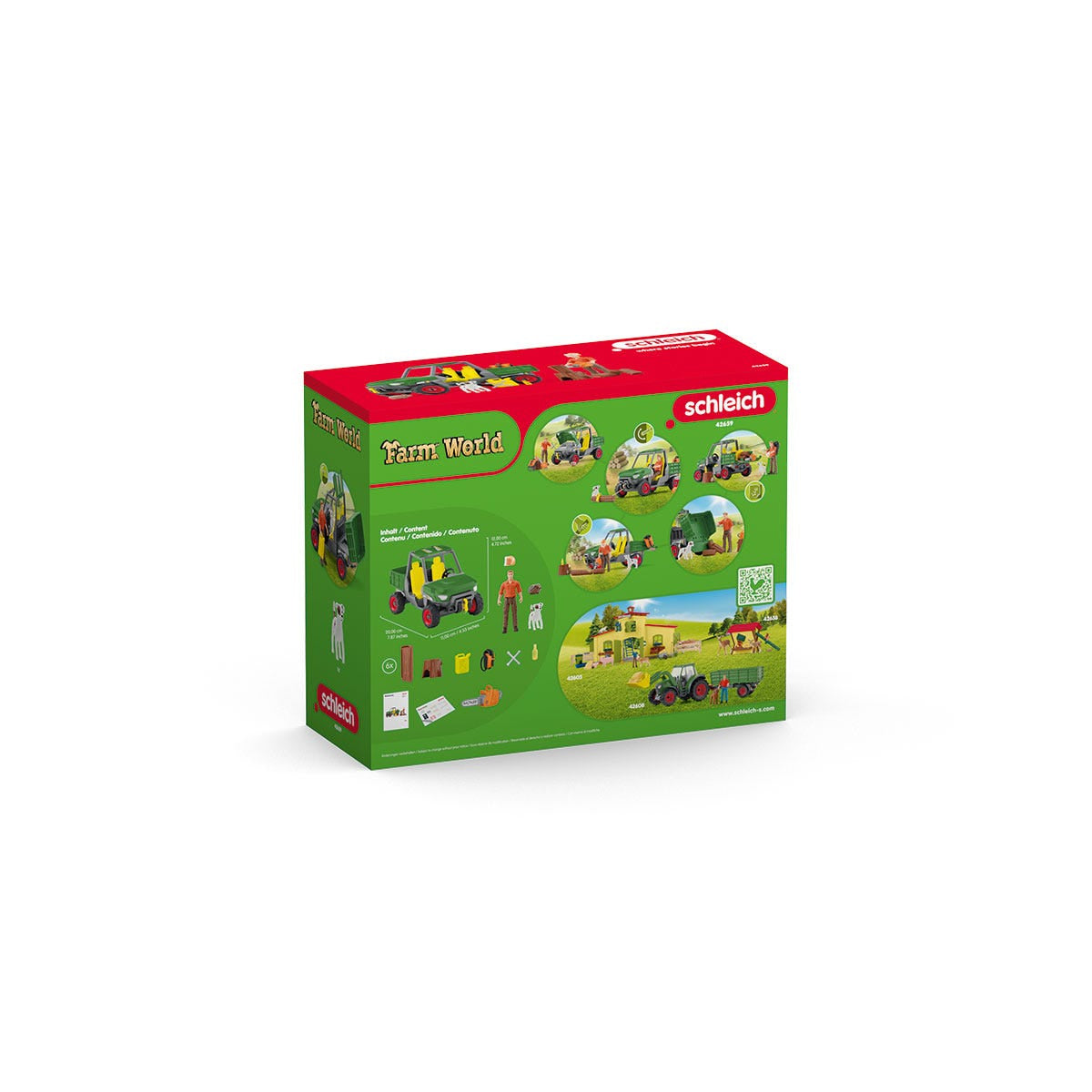 Garde forestier avec véhicule, Coffret Schleich 42659 Farm World pour enfant, des 5 ans