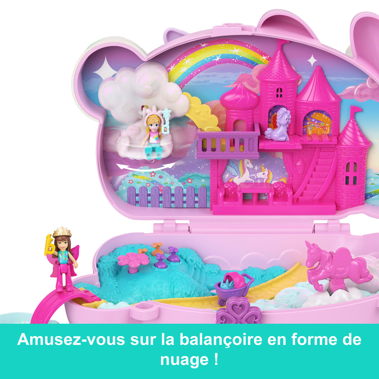 Polly Pocket - Coffret 2 en 1 Lapin - Avec 2 figurines et 12 accessoires - Polly Pocket - JFT88