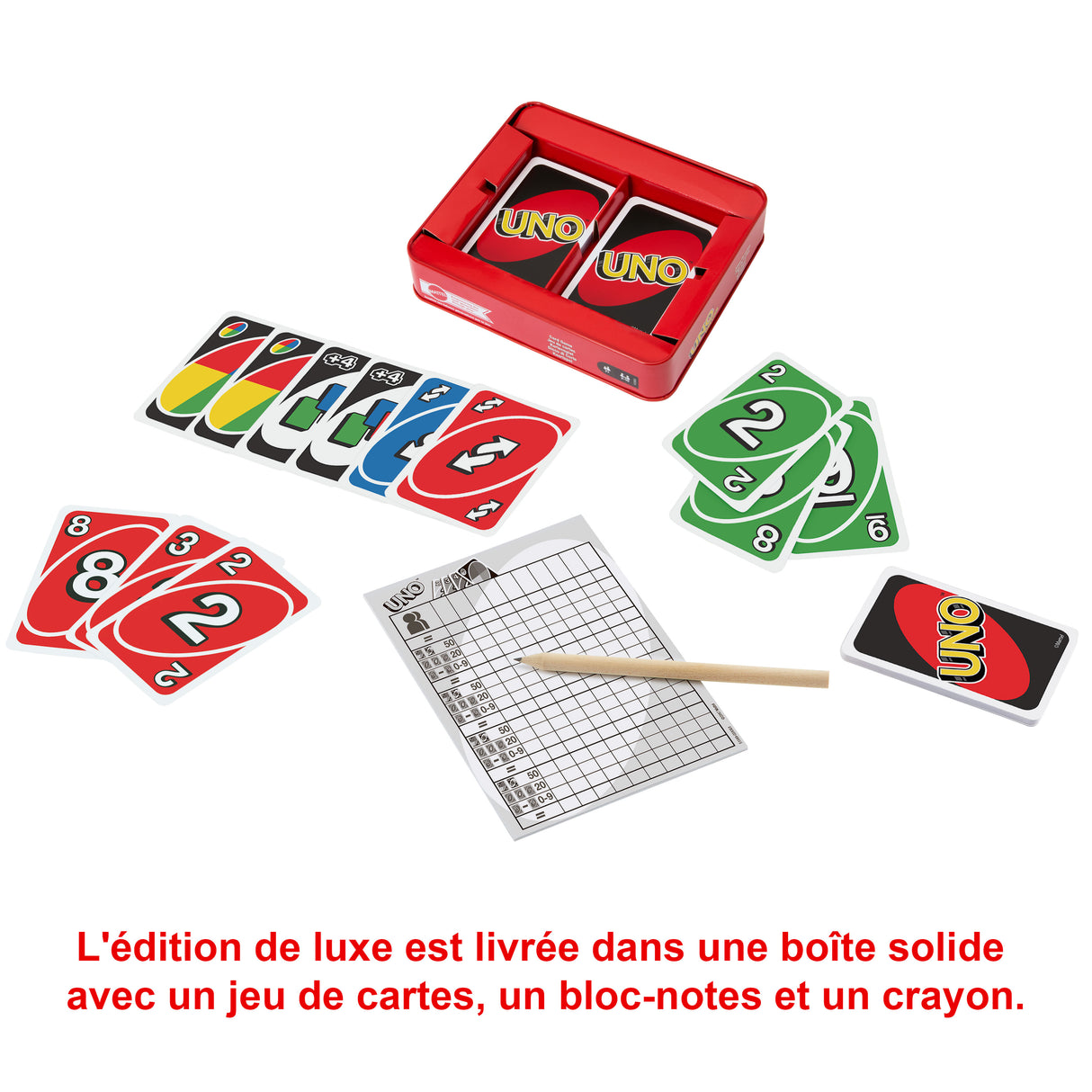 Mattel Games - Uno Deluxe - Jeu de Cartes Famille - 7 ans et + K0888