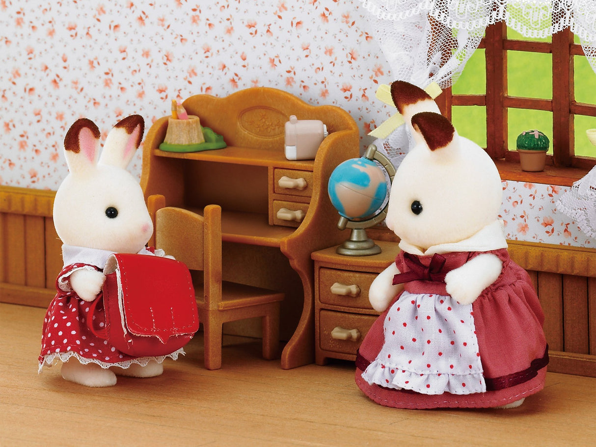 La fille Lapin Chocolat et bureau - Sylvanian Families - 5016