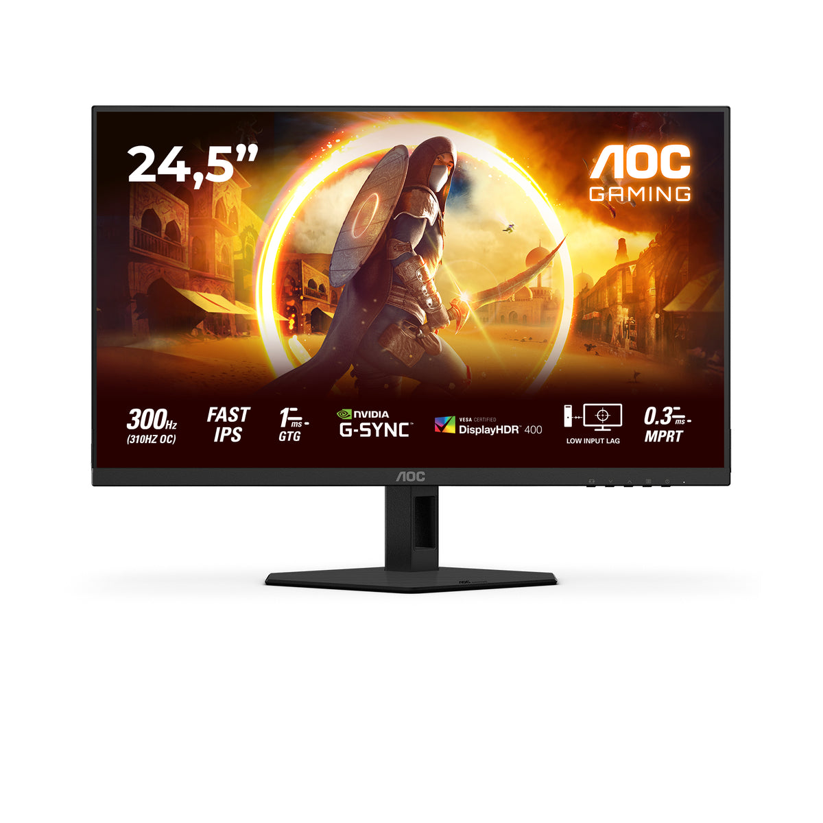 Ecran PC Gamer - AOC - FHD - 24,5'' - 300Hz- Fast IPS - 0,3ms - 25G4SRE