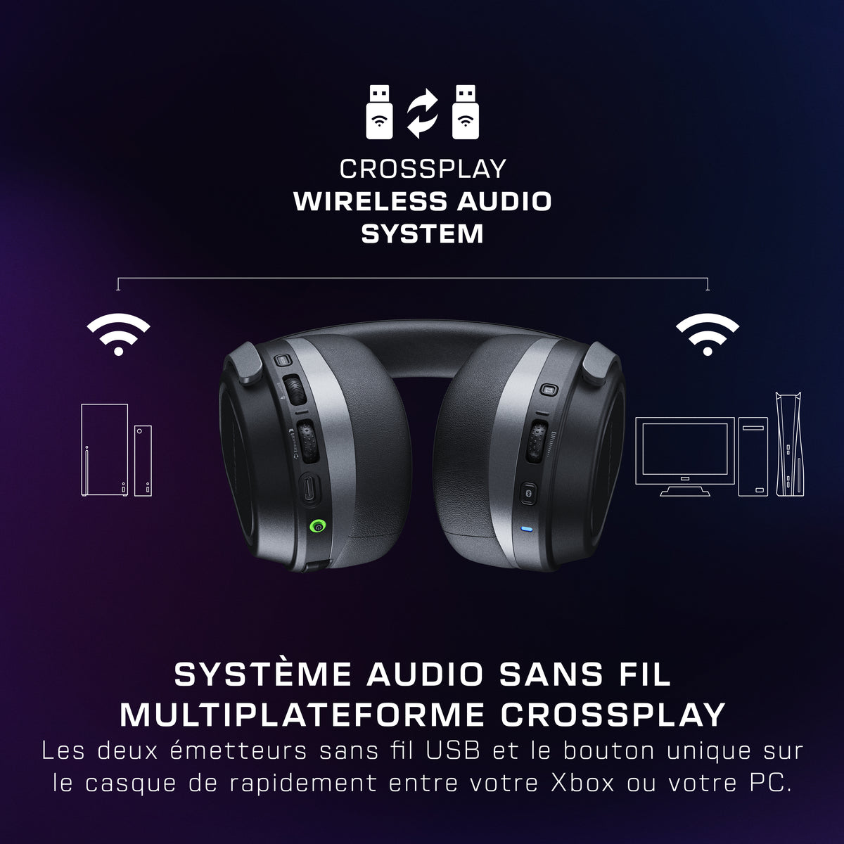 Casque gaming sans fil - Turtle Beach Stealth™ 700X (Gen3) - Noir - Xbox, PS5, PS4, PC, mobile, 60mm, Bluetooth, 80h