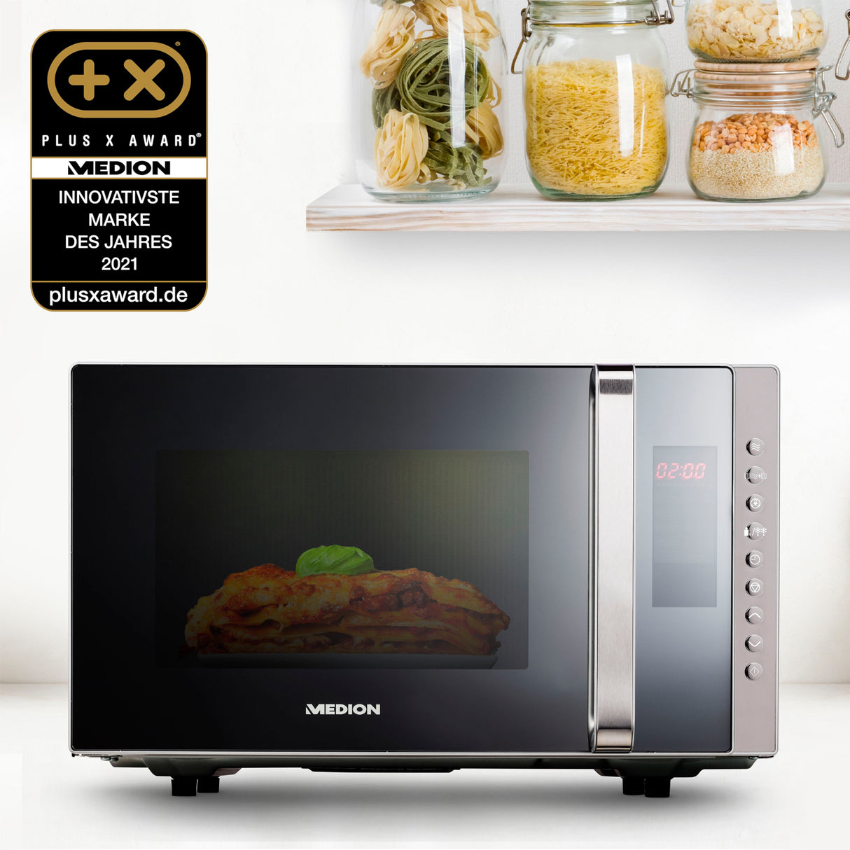 Micro-ondes combiné MEDION MD17495 - 23L - 800W - 1200W Grill - Pose libre - Argent