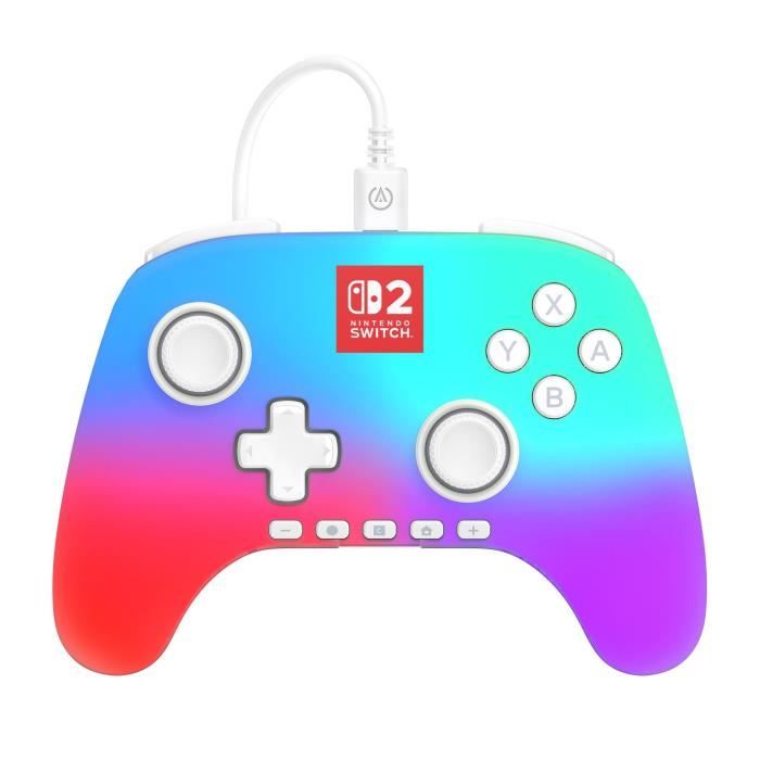 Manette de jeu - Nintendo Switch 2 - Lumectra - Filaire - Blanc - Power A