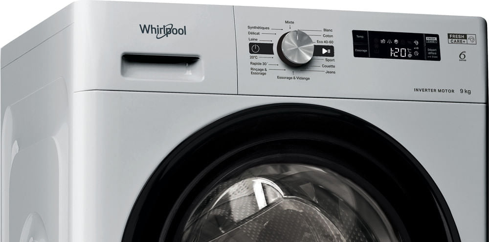 Lave-linge hublot WHIRLPOOL FFS9269SBFR - 9 kg - Induction - 60 cm - 1200 trs/min - Silver