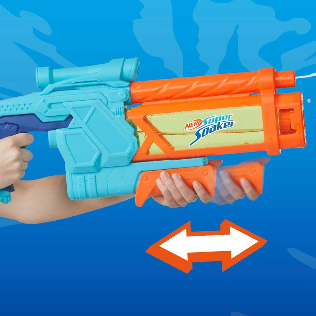 Nerf Pistolet a eau Mega Dunk-Fill, remplissage instantané facile, Réservoir 1L, Nerf Super Soaker, des 6 ans