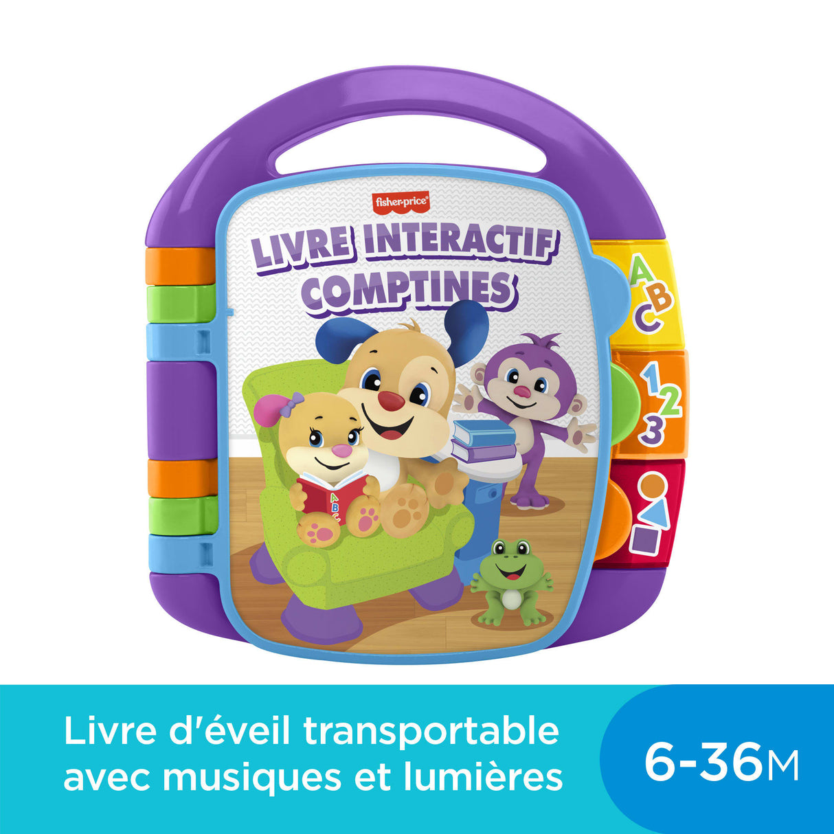 Fisher-Price - Livre Interactif Comptines - Livre bébé - 6 mois et + CDH39