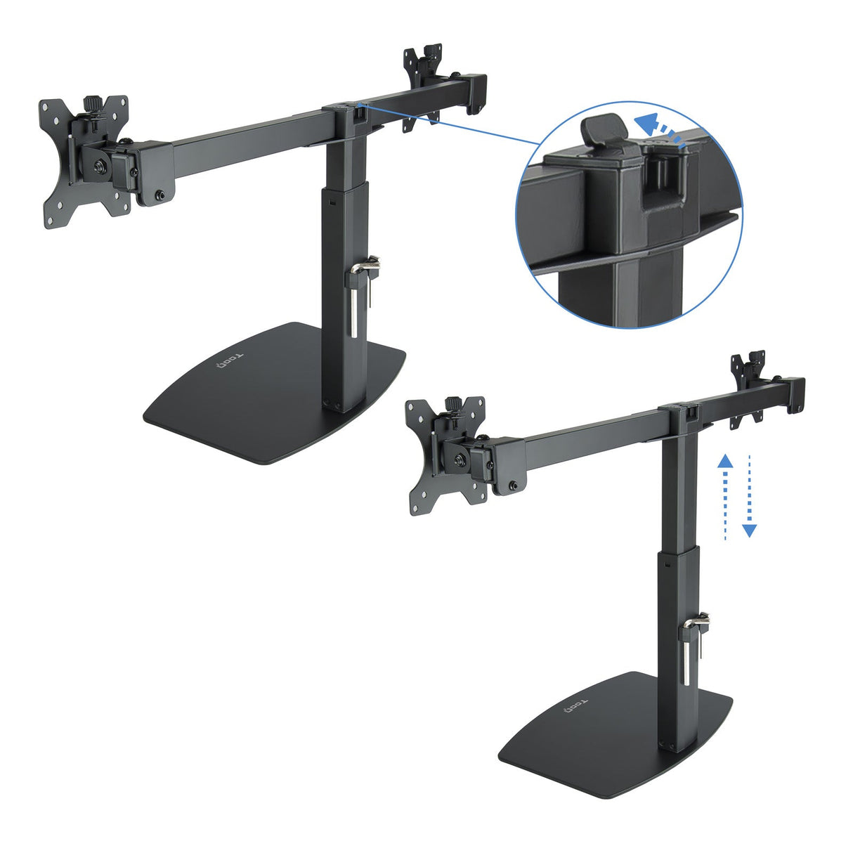 Support double-écran é poser Tooq DB1727TN 17"-27" (6kg max) (Noir)