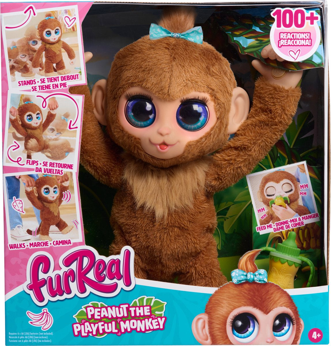 Jouet interactif - FURREAL FRIENDS - Peanut le Singe - Plus de 100 réactions, marche, équilibre et câlins