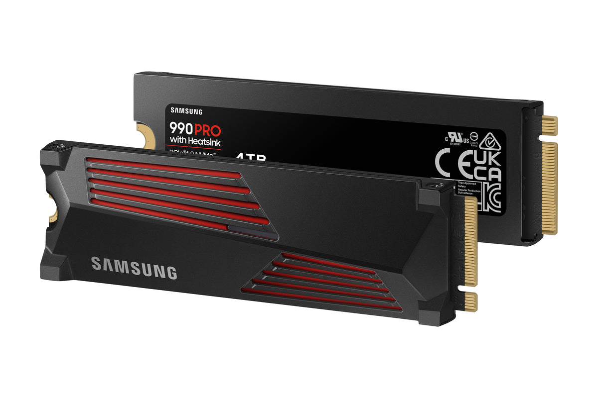 SAMSUNG - 990 PRO avec dissipateur- SSD Interne - 4 To - NVMe M.2 PCIe 4.0x4 - Vitesse lecture jusqu'a 7 450 Mo/s