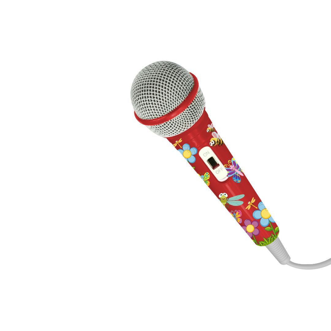 Microphone filaire WeKids, en jack 3.5mm, longeur du cable 2.8m, modèle ROUGE IN
