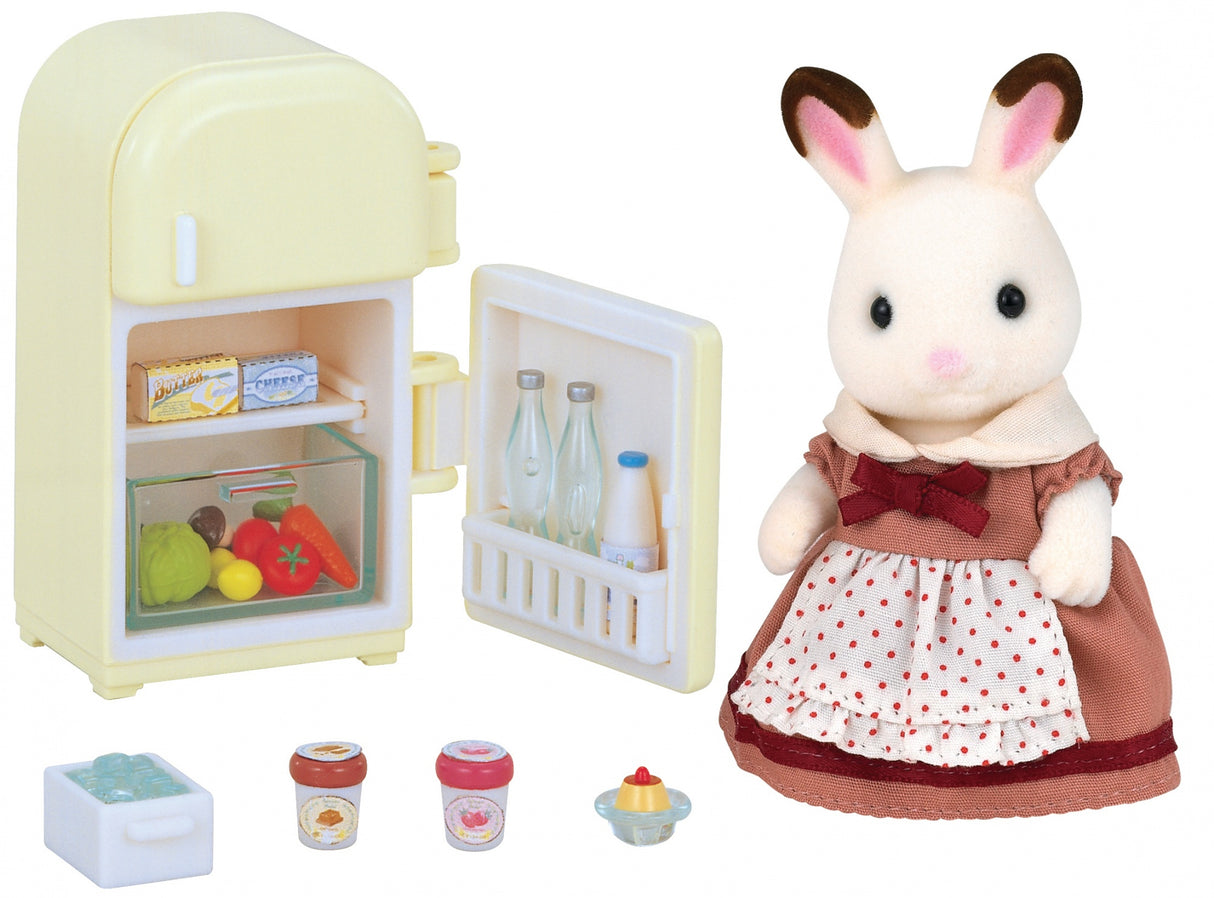 La maman Lapin Chocolat et réfrigérateur - Sylvanian Families - 5014