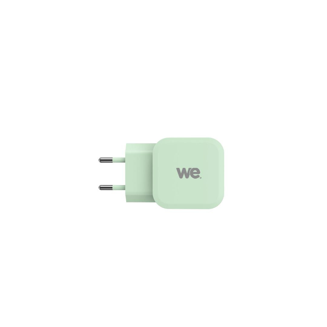 WE POP Pack Chargeur secteur + C ble USB-C/USB-C Vert : Chargeur secteur vert PD
