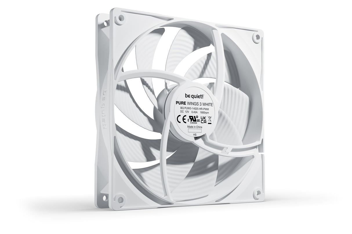Ventilateur de boitier be quiet! Pure Wings 3 Haute Vitesse PWM 14cm (Blanc)